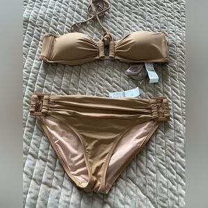 J. Crew Tan Bandeau Bikini Set